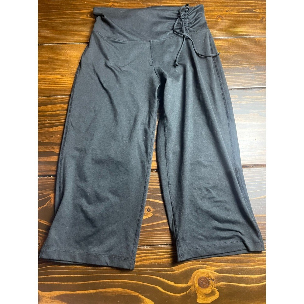 RUKO Pants, Women's Size Small, Black, Activewear, Wide Leg, Capri, Pull On